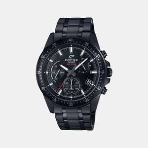 Edifice Men Quartz Black Dial Chronograph Stainless Steel Watch EX414