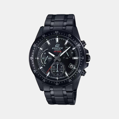 Edifice Men Quartz Black Dial Chronograph Stainless Steel Watch EX414