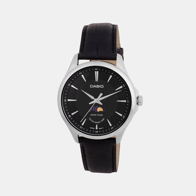Enticer Men Quartz Black Dial Analog Leather Watch A2167