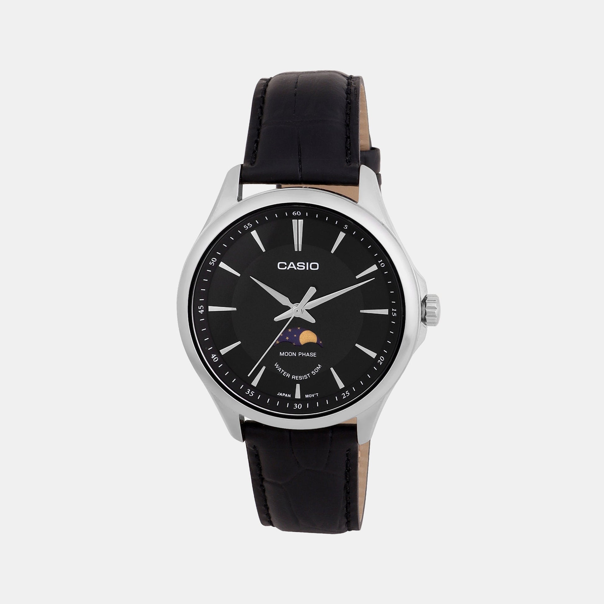 Enticer Men Quartz Black Dial Analog Leather Watch A2167