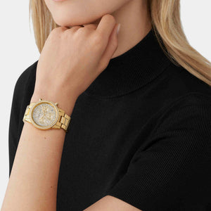 Bryant Women Quartz Gold Dial Chronograph Stainless Steel Watch MK7310