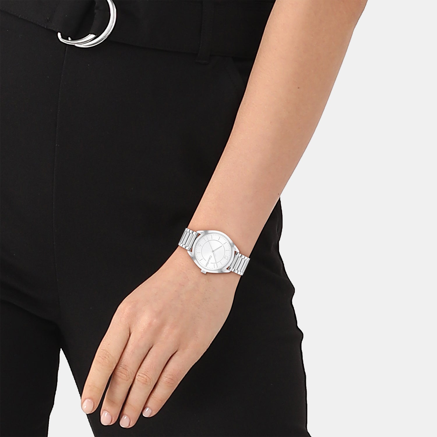 Essentials Women Quartz Silver Dial Analog Stainless Steel Watch 25200190