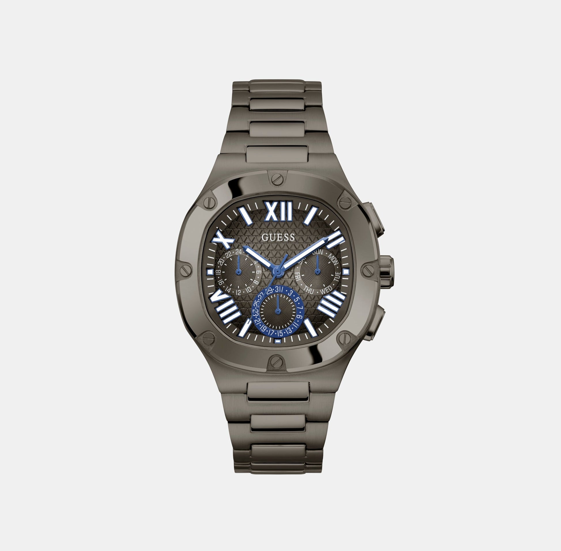 Headline Men Quartz Gunmetal Dial Chronograph Stainless Steel Watch GW0572G5