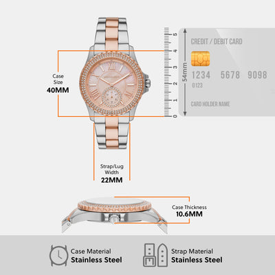 Everest Women Quartz Silver Dial Analog Stainless Steel Watch MK7402