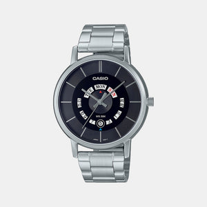 Enticer Men Quartz Black Dial Analog Stainless Steel Watch A2135
