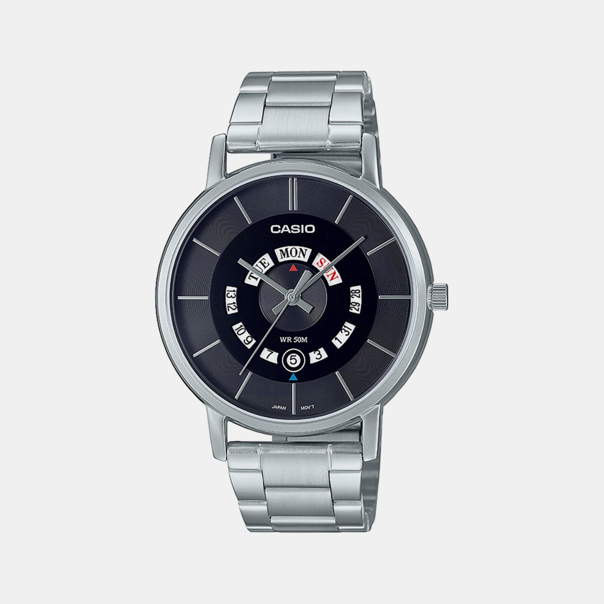 Enticer Men Quartz Black Dial Analog Stainless Steel Watch A2135