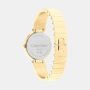 Ck Elevated Women Quartz Gold Dial Analog Stainless Steel Watch 25200309