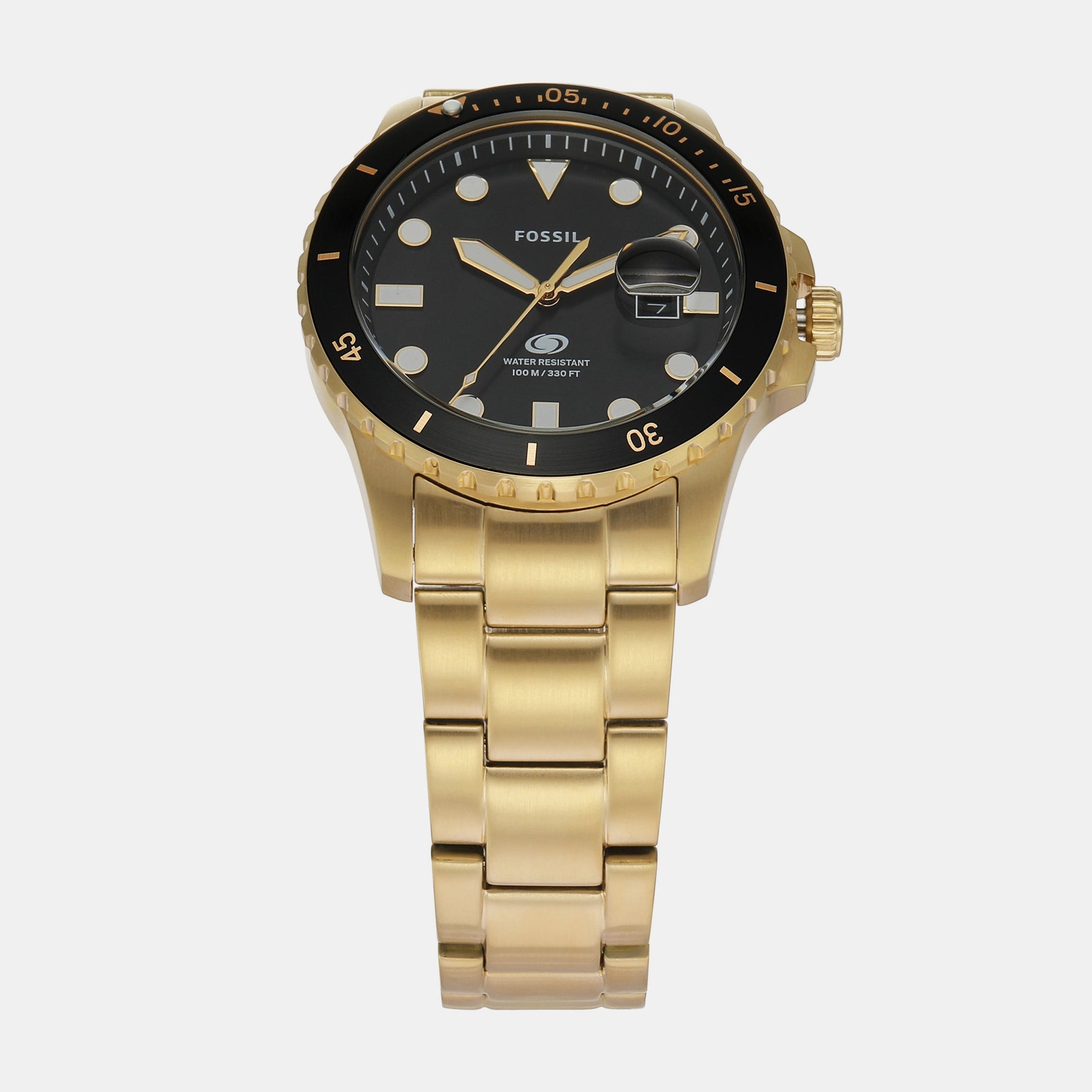 Fossil Blue Dive Men Quartz Black Dial Analog Stainless Steel Watch FS6035