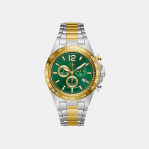 Audacious Men Quartz Green Dial Chronograph Stainless Steel Watch Z07008G9MF