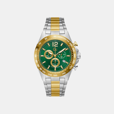 Audacious Men Quartz Green Dial Chronograph Stainless Steel Watch Z07008G9MF