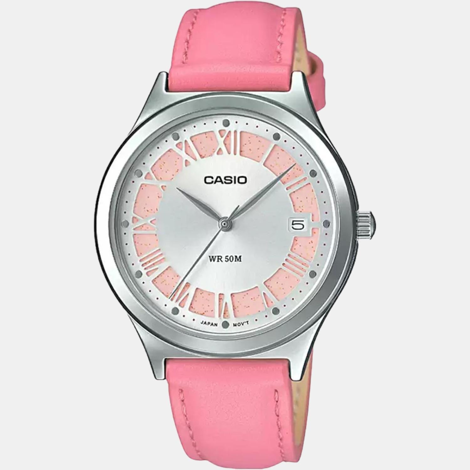 Enticer Women Quartz Silver Dial Analog Leather Watch A1592