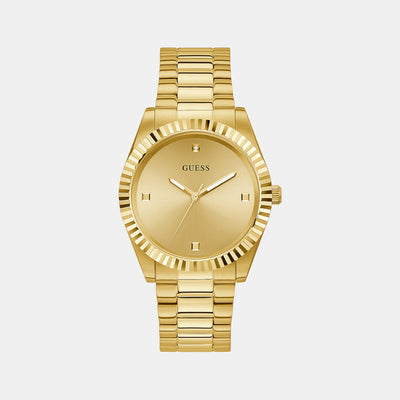 Connoisseur Round Men Quartz Gold Dial Analog Stainless Steel Watch GW0542G2