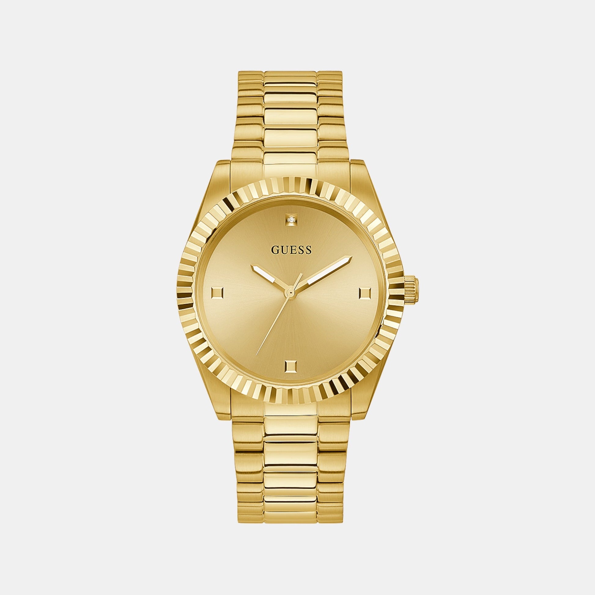 Connoisseur Round Men Quartz Gold Dial Analog Stainless Steel Watch GW0542G2