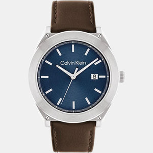 Casual Essentials Men Quartz Blue Dial Analog Leather Watch 25200200