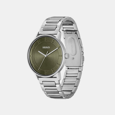 Ensure Men Quartz Green Dial Analog Stainless Steel Watch 1530270