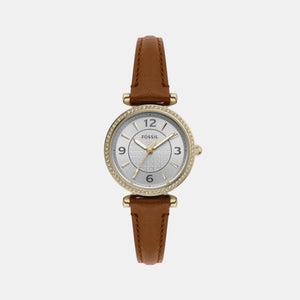Carlie Women Quartz Silver Dial Analog Leather Watch ES5297