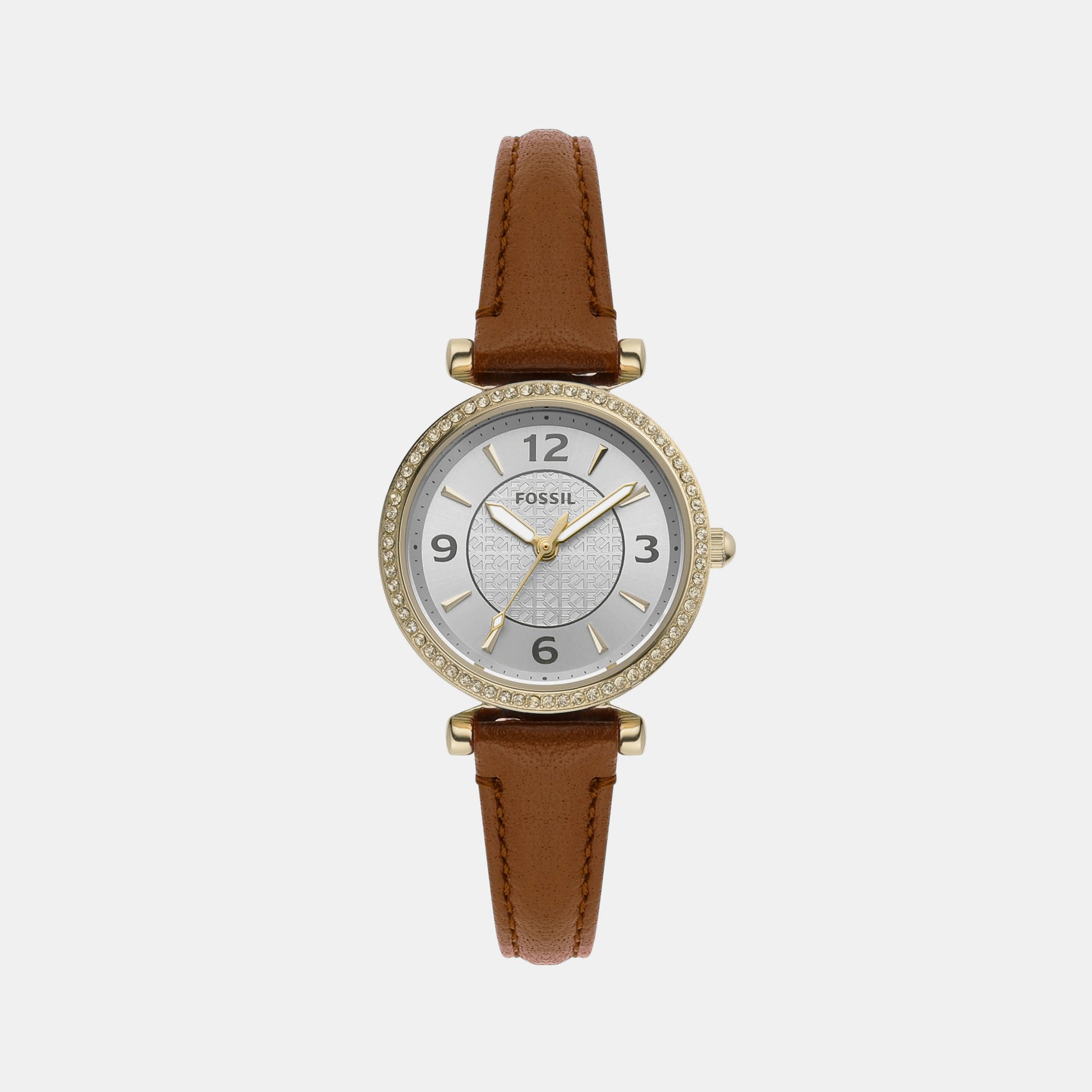 Carlie Women Quartz Silver Dial Analog Leather Watch ES5297