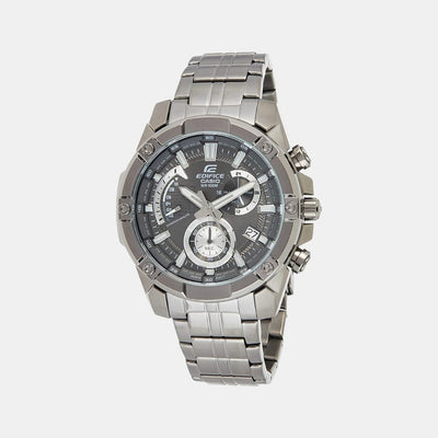 Edifice Men Quartz Black Dial Chronograph Stainless Steel Watch EX491