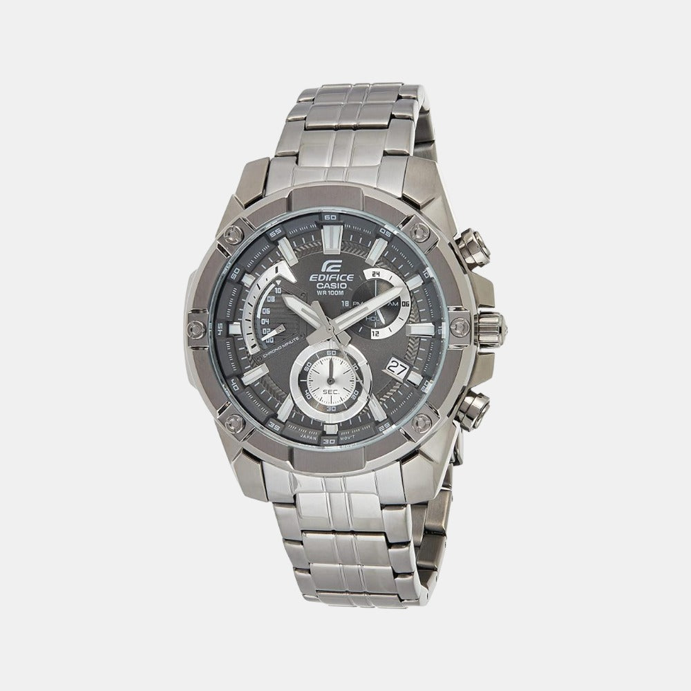 Edifice Men Quartz Black Dial Chronograph Stainless Steel Watch EX491