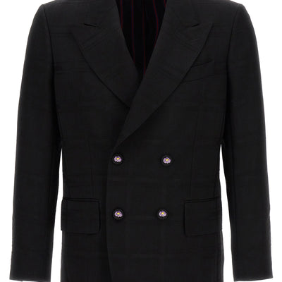 Etro Check Double-breasted Blazer