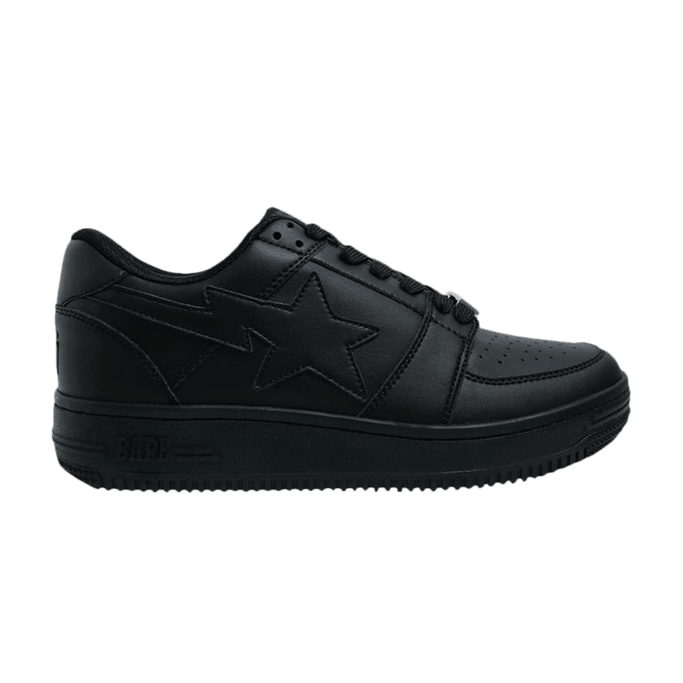 A Bathing Ape Bape Sta Low Black Leather 20th Anniversary