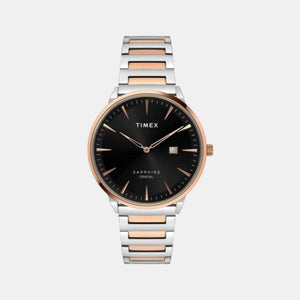 Fashion Men Quartz Black Dial Analog Stainless Steel Watch TWEG21905