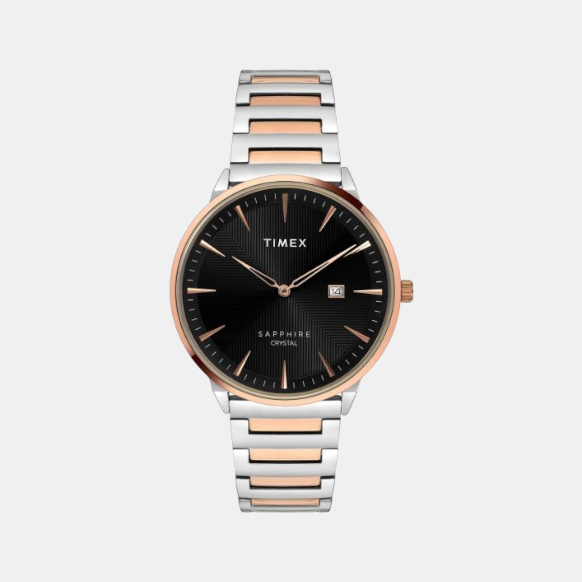 Fashion Men Quartz Black Dial Analog Stainless Steel Watch TWEG21905