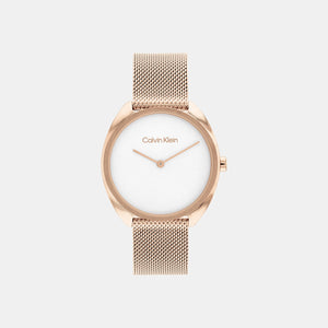 Ck Adorn Women Quartz White Dial Analog Mesh Watch 25200270