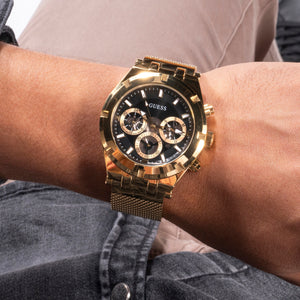 Continental Men Quartz Black Dial Chronograph Stainless Steel Watch GW0582G2
