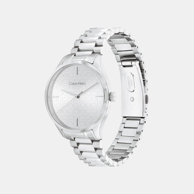 Ck Iconic Unisex Quartz Silver Dial Analog Stainless Steel Watch 25200168