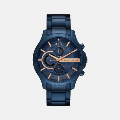 Hampton Men Quartz Blue Dial Chronograph Stainless Steel Watch AX2430