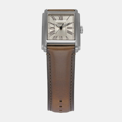 Carraway Men Quartz Cream Dial Analog Leather Watch FS6012