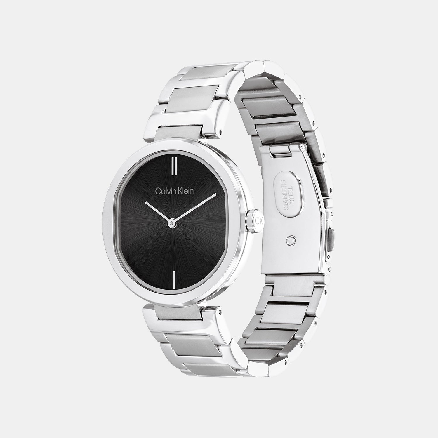 Ck Sensation Women Quartz Black Dial Analog Stainless Steel Watch 25200249