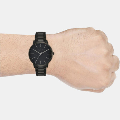 Cayde Men Quartz Black Dial Analog Stainless Steel Watch AX2701