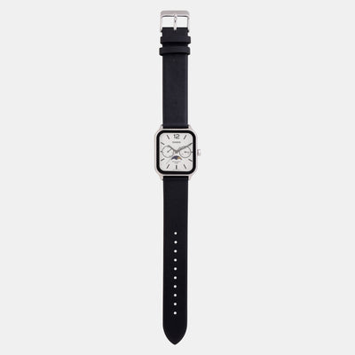 Enticer Men Quartz White Dial Chronograph Leather Watch A2186