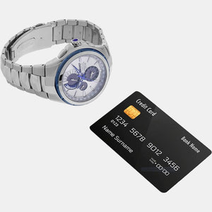 Coutura Men Solar White Dial Chronograph Stainless Steel Watch SSC787P9