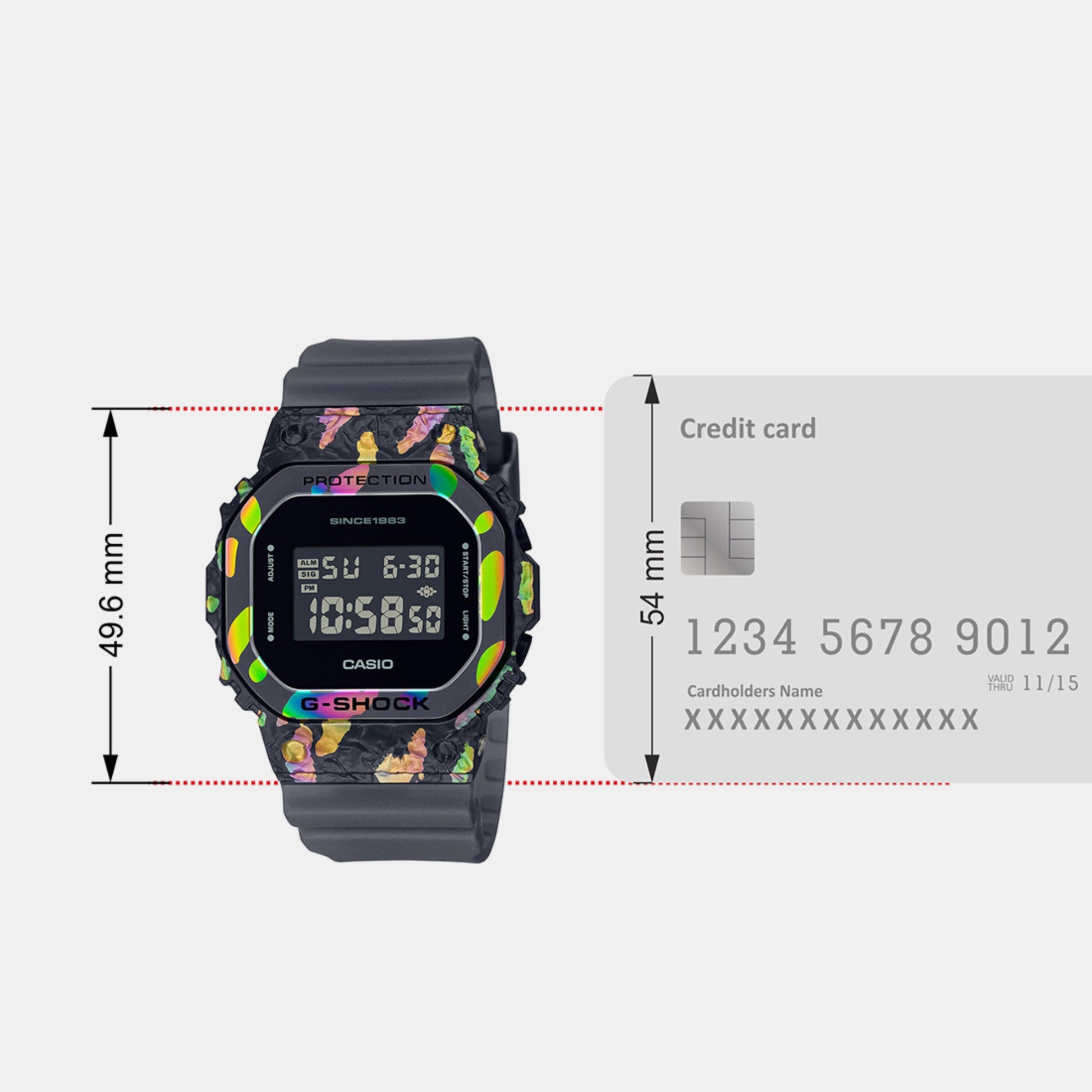 G-Shock Men Quartz Black Dial Digital Resin Watch G1348