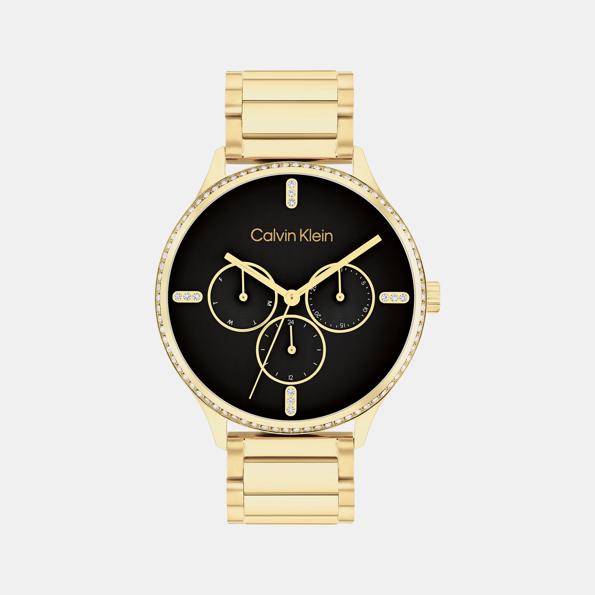 Ck Dress Women Quartz Black Dial Multi-Function Stainless Steel Watch 25200371