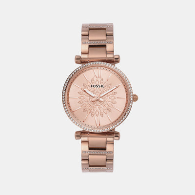 Carlie Women Quartz Rose Gold Dial Analog Stainless Steel Watch ES5317
