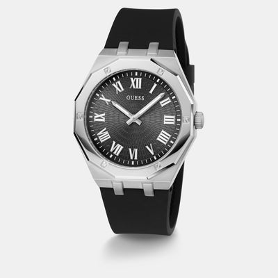 Asset Men Quartz Black Dial Analog Silicone Watch GW0663G1