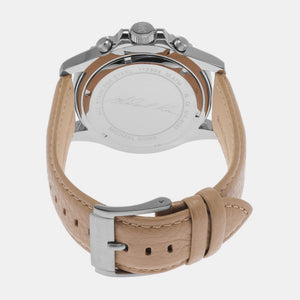 Everest Men Quartz White Dial Chronograph Leather Watch MK9092