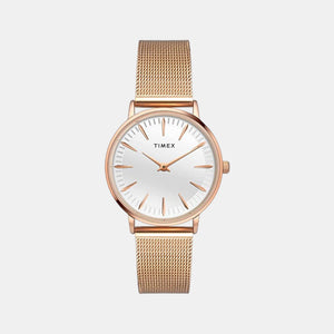 Fashion Women Quartz White Dial Analog Stainless Steel Watch TWEL15606