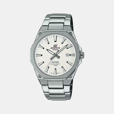 Edifice Men Quartz White Dial Analog Stainless Steel Watch ED540