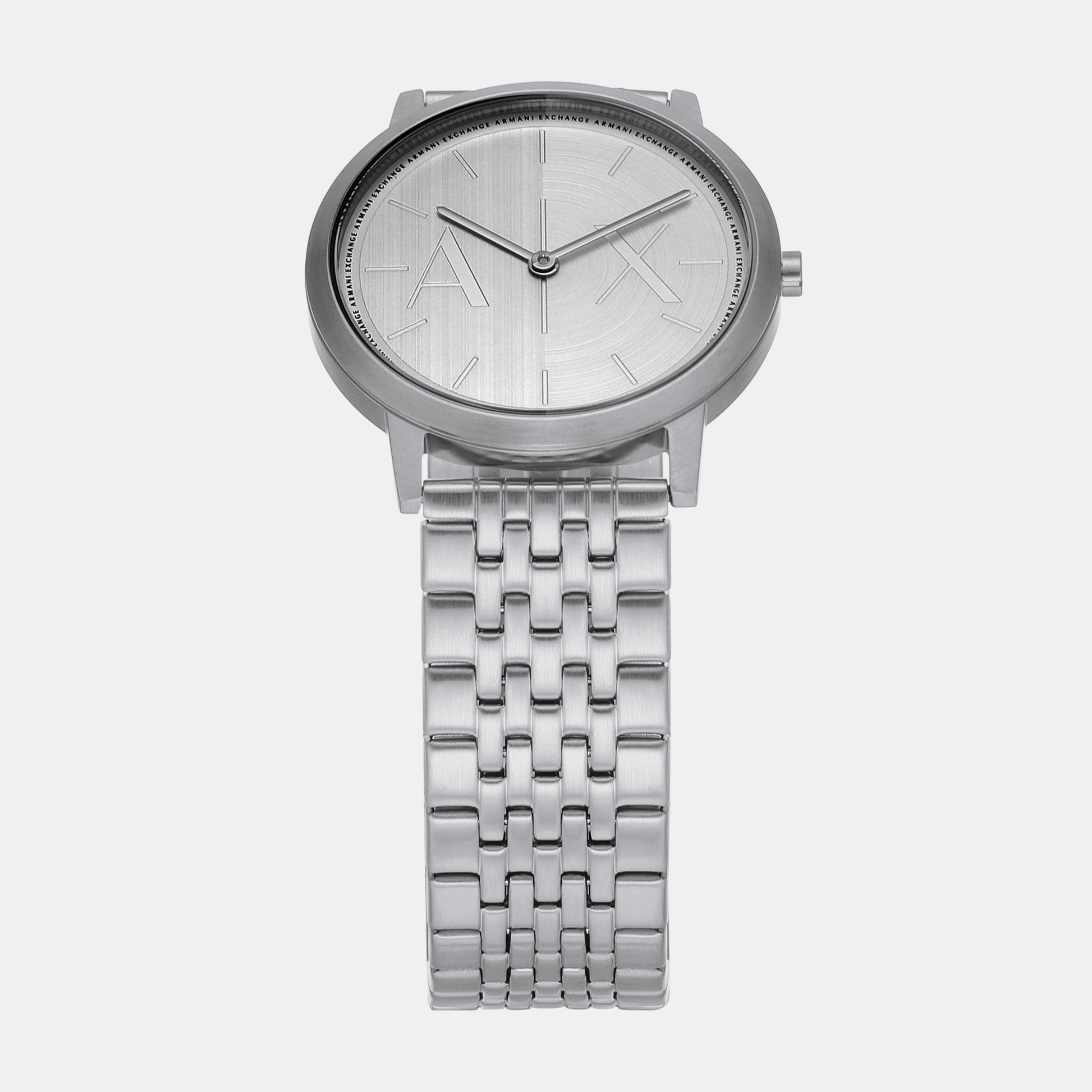 Dale Men Quartz Silver Dial Analog Stainless Steel Watch AX2870