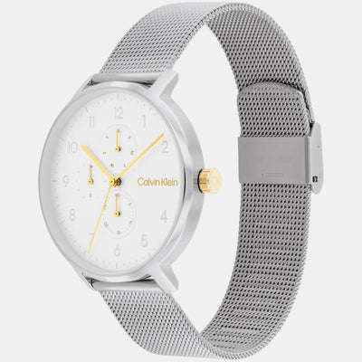 Ck Stun Unisex Quartz Silver Dial Analog Mesh Watch 25200405