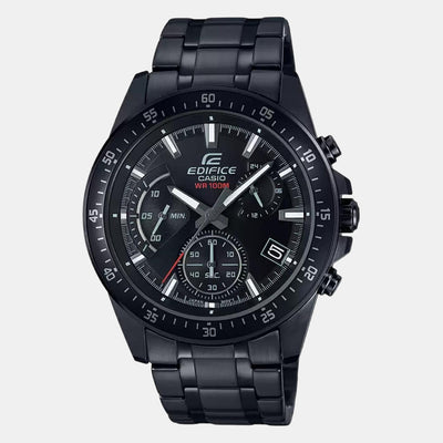 Edifice Men Quartz Black Dial Chronograph Stainless Steel Watch EX414