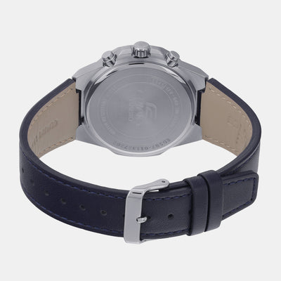 Edifice Men Quartz Blue Dial Chronograph Leather Watch ED587