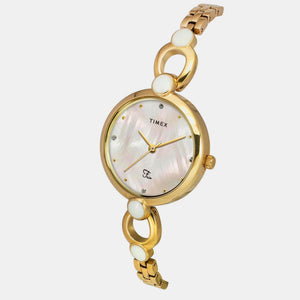 Fria Women Quartz Mother Of Pearl Dial Analog Brass Watch TWEL18101