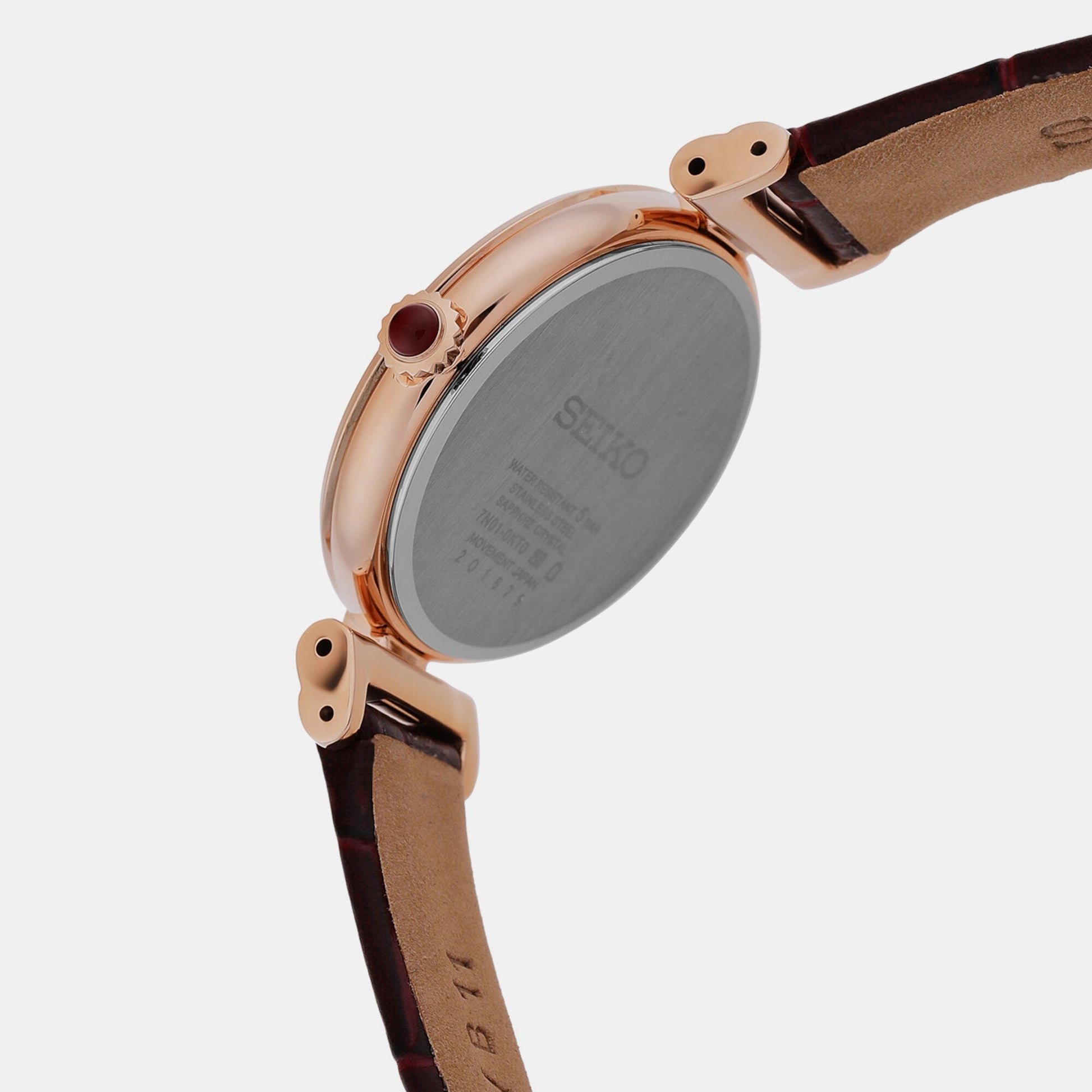 Dress Women Quartz Rose Gold Dial Analog Leather Watch SRZ548P1