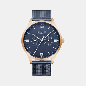 Ask Ocean Men Quartz Blue Dial Analog Stainless Steel Watch V249GMVLML